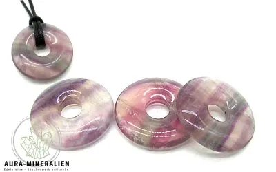 Fluorit gebändert Donut Edelstein Anhänger Farbig gebänderter Fluorit Donut...