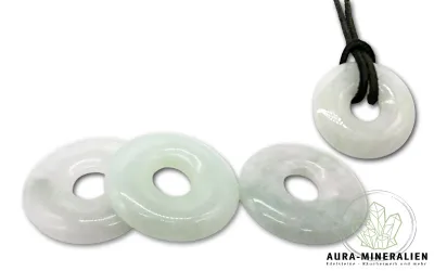Jadeit ( Burma ) Donut Edelstein Anhänger Echter, heller Jadeit Donut aus ...